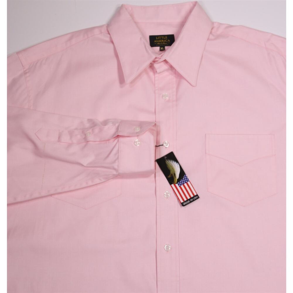 Little America Hotel & Resort Cheyenne Pink Western Button-Up Dress Shirt XL